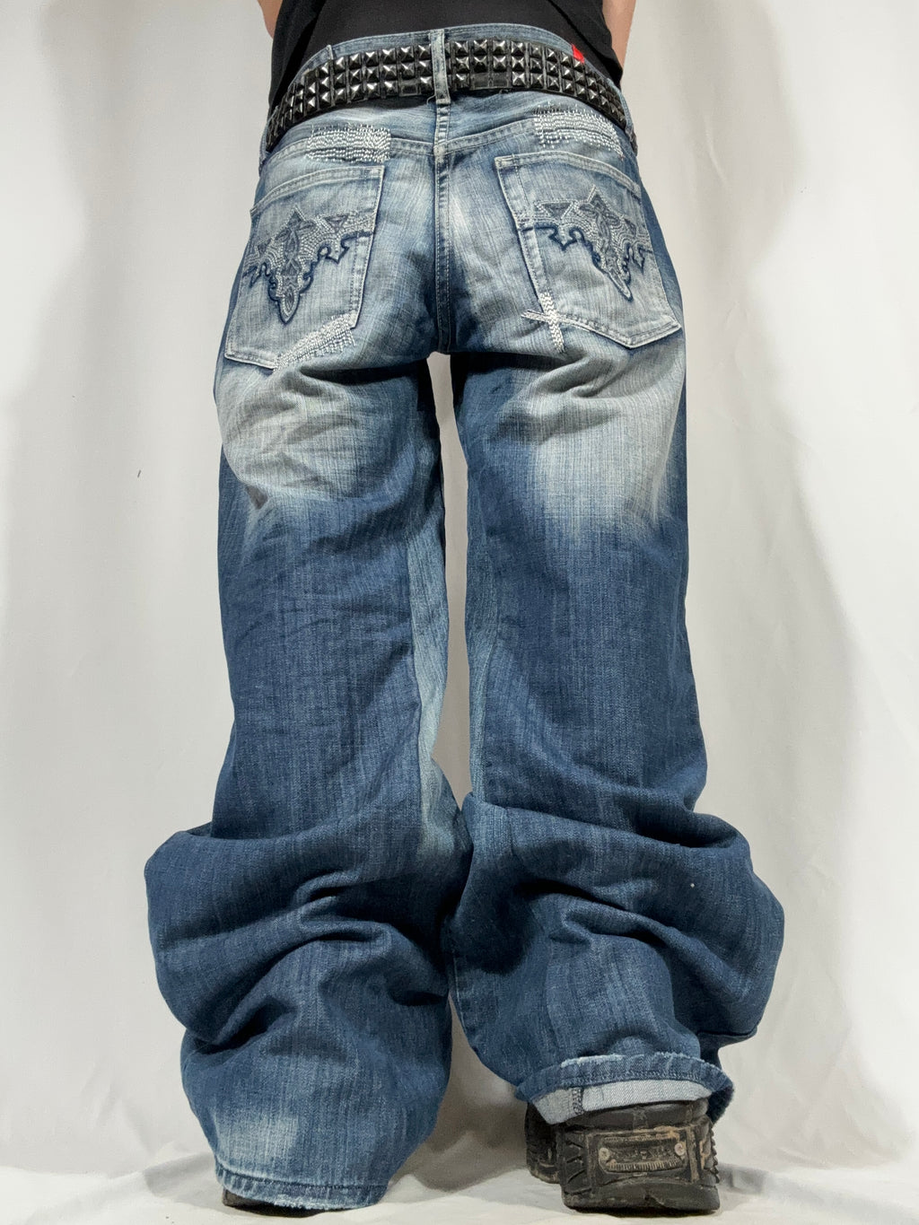 Baggy Flared Distressed Jeans