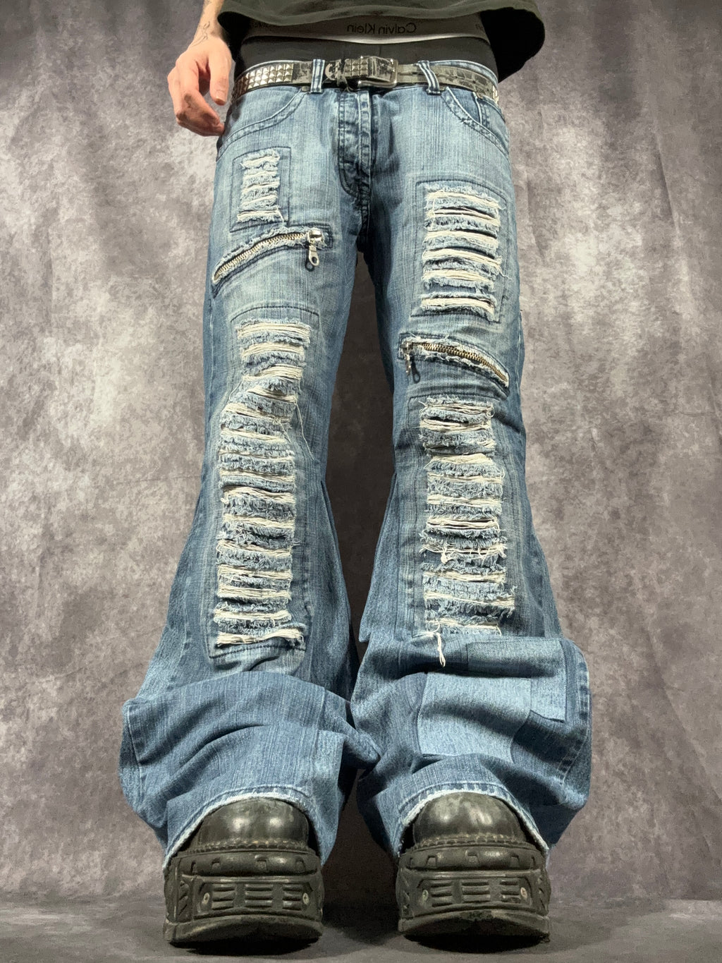 Flared Distressed Jeans