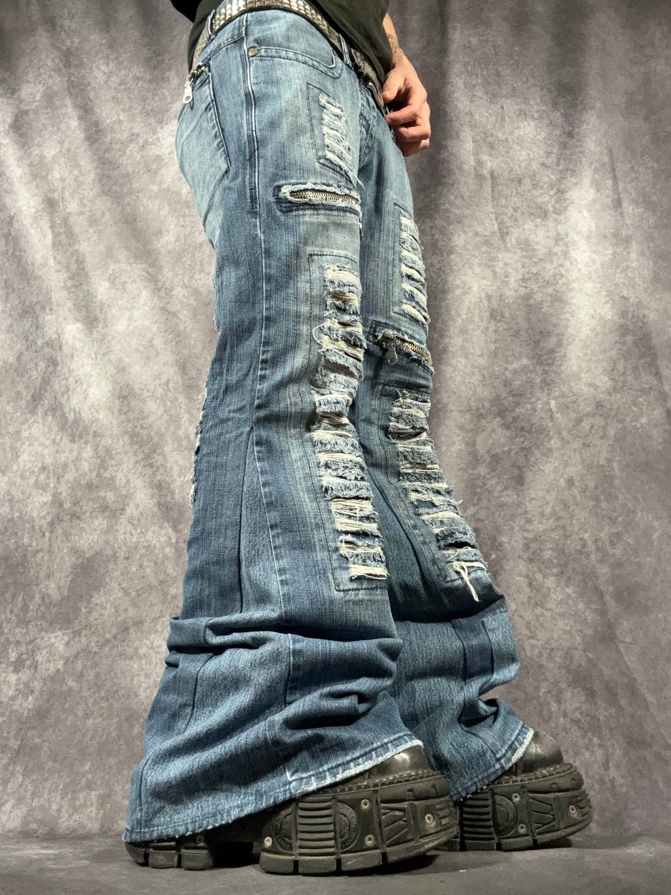 Flared Distressed Jeans