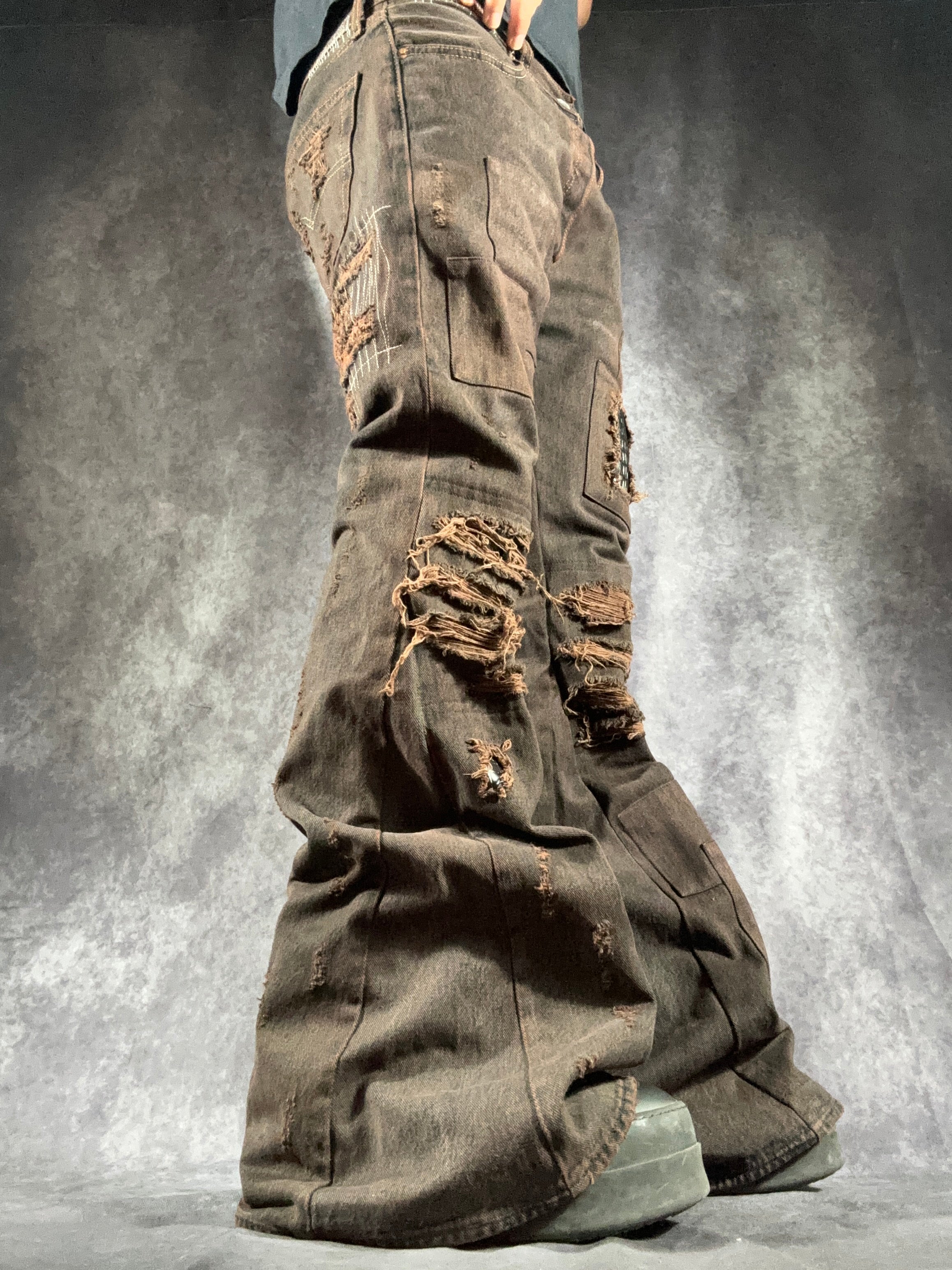 1of1 *BSN Handmade Dirty Flared Jeans