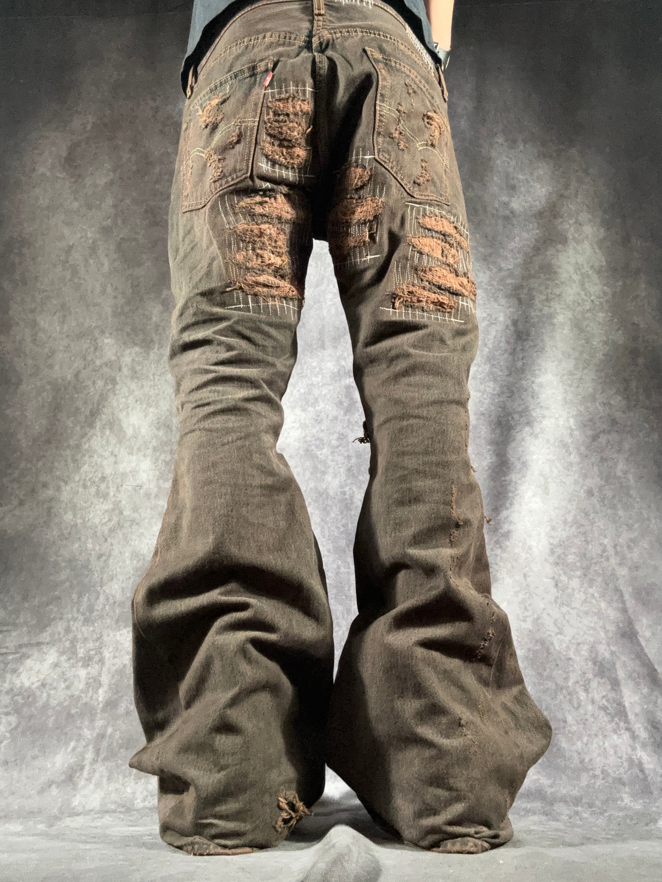1of1 *BSN Handmade Dirty Flared Jeans