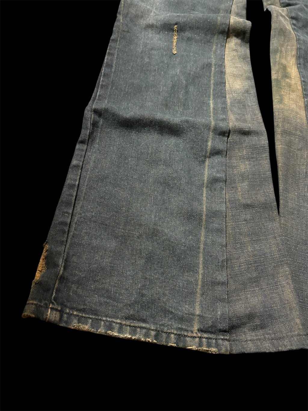 Flared Distressed Dirty Repair Jean