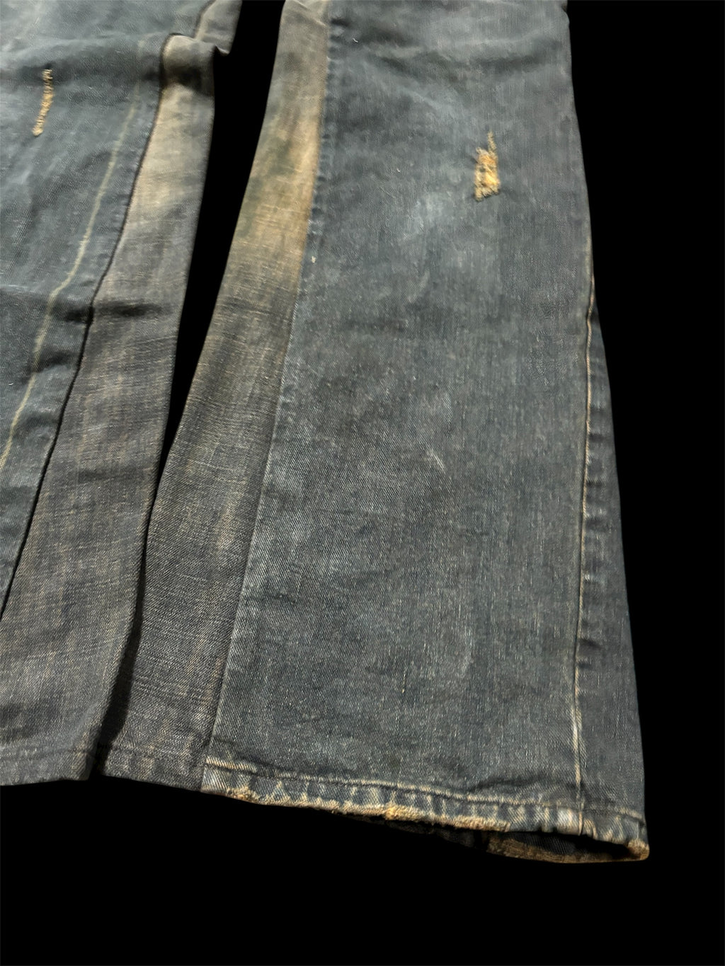 Flared Distressed Dirty Repair Jean