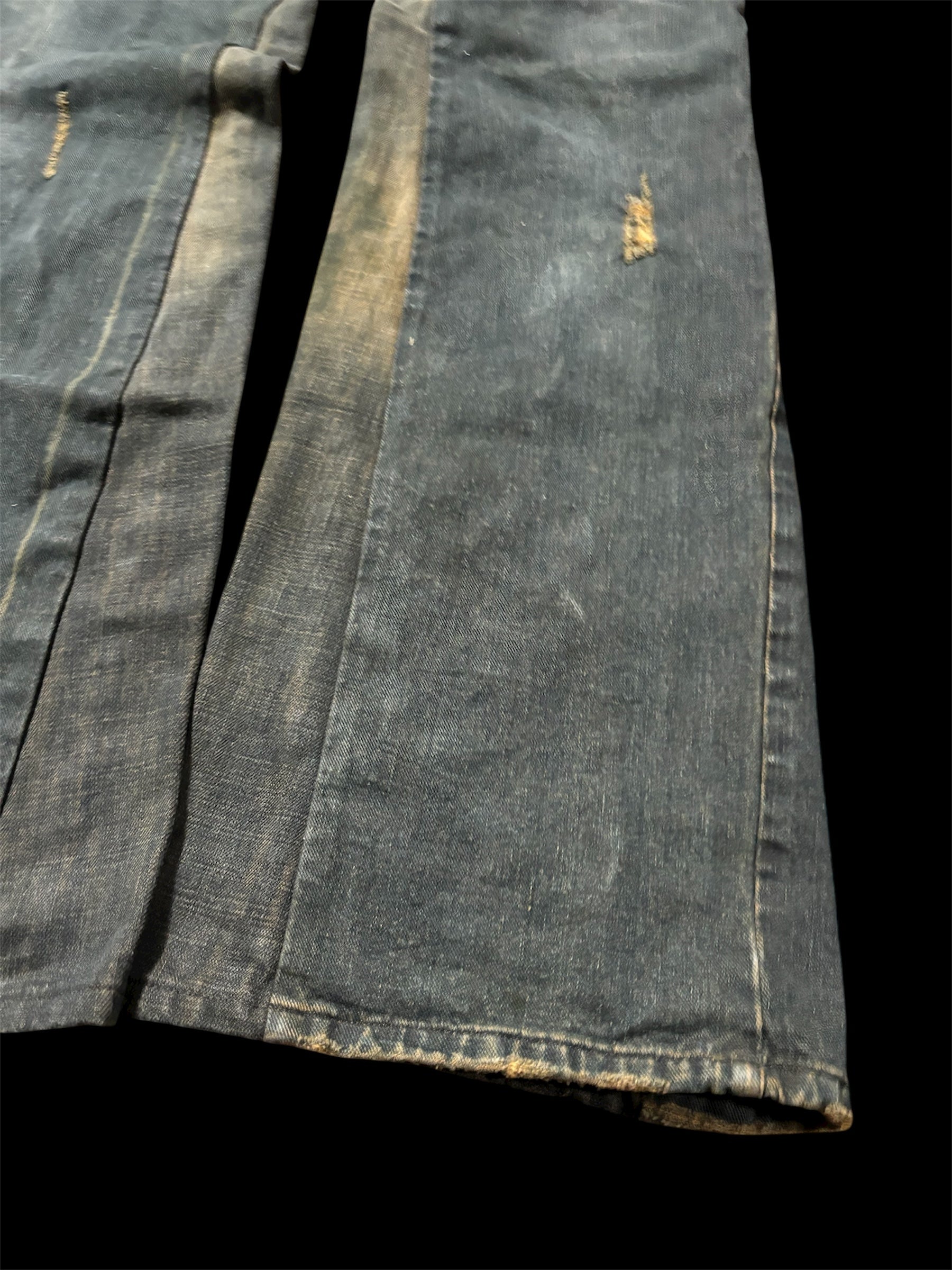 Flared Distressed Dirty Repair Jean