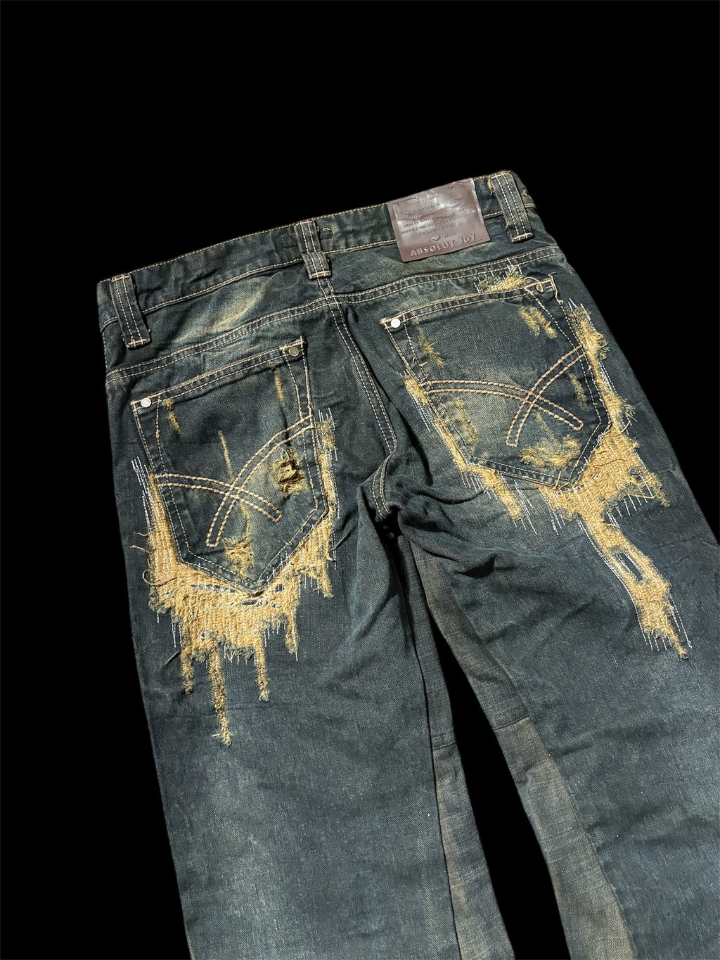 Flared Distressed Dirty Repair Jean