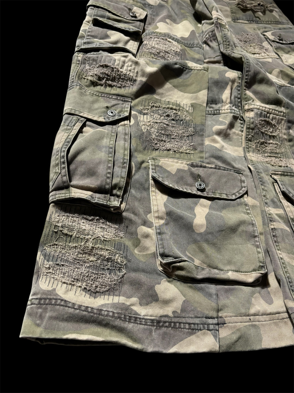 Big Baggy Camo Distressed Repair Pant