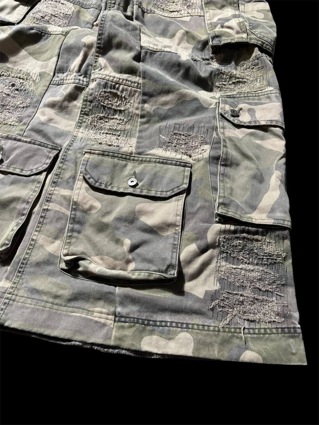 Big Baggy Camo Distressed Repair Pant