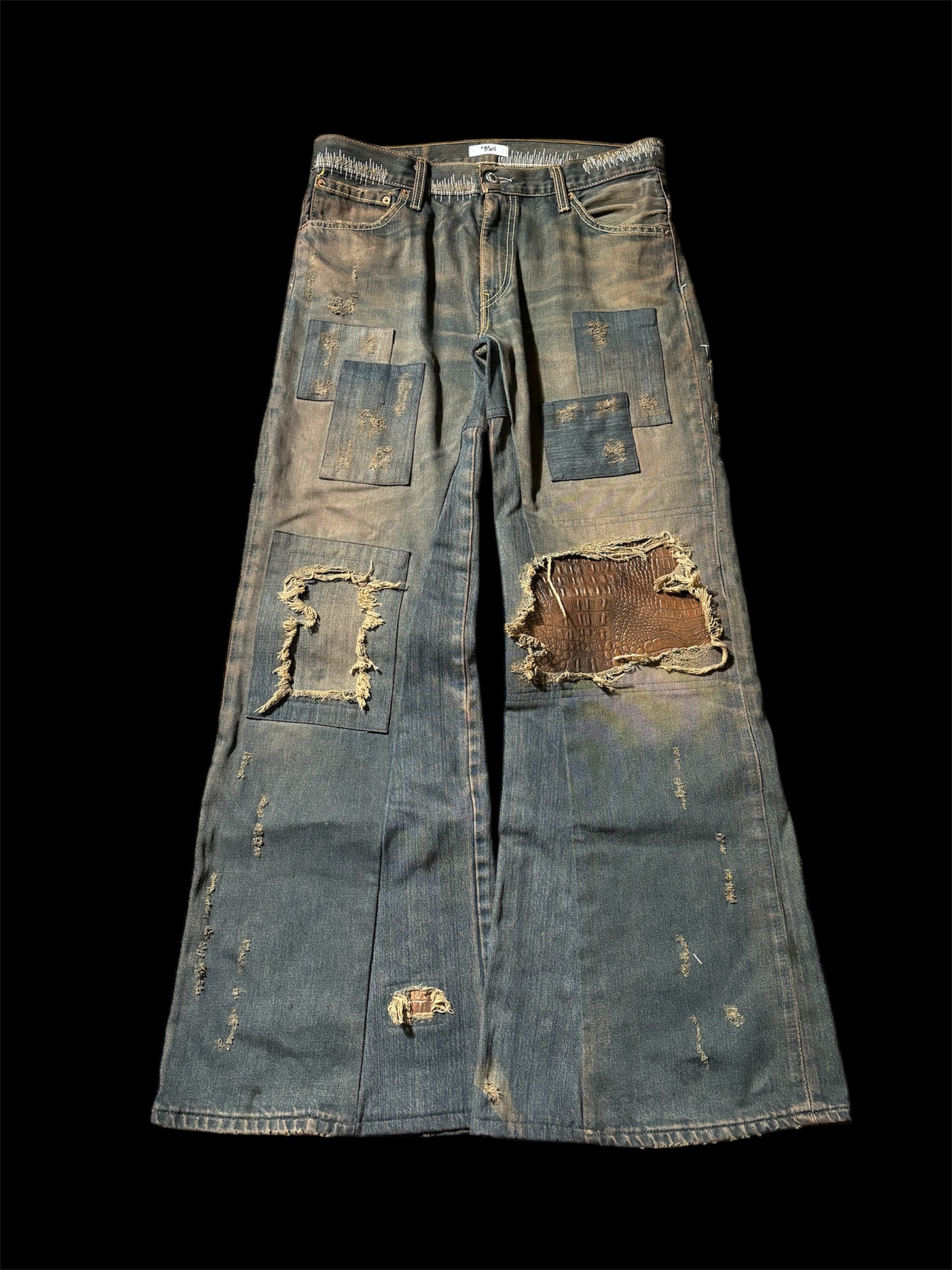 1of1 *BSN Handmade Dirty Flared Jeans