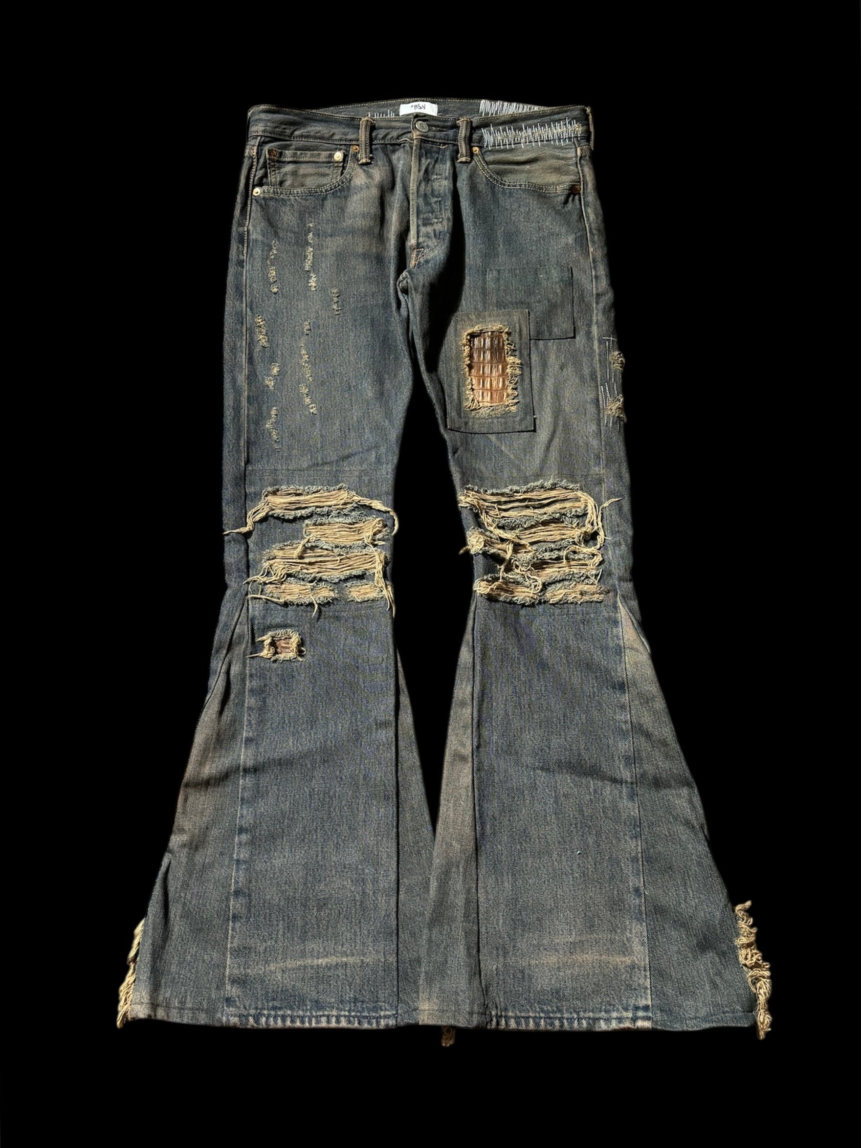 1of1 *BSN Handmade Dirty Flared Jeans