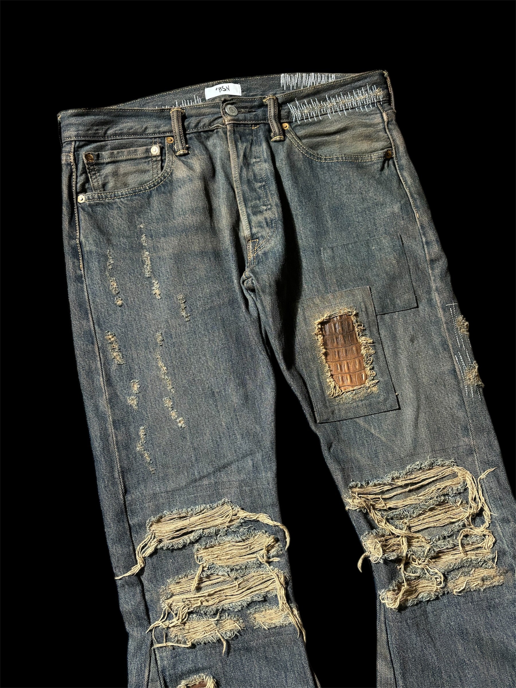 1of1 *BSN Handmade Dirty Flared Jeans