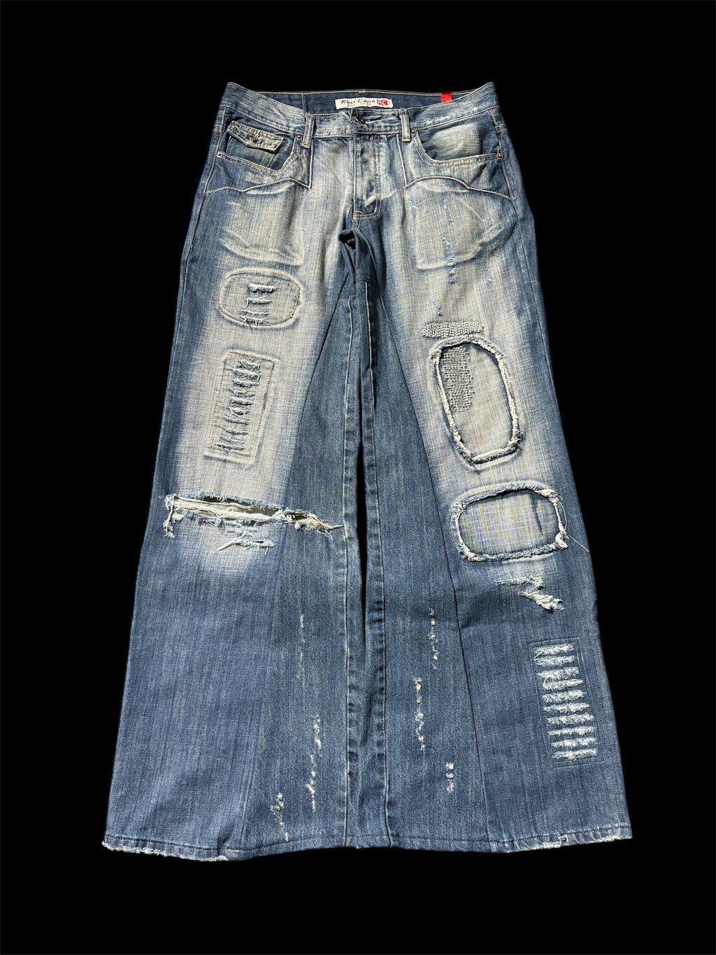 Baggy Flared Distressed Jeans