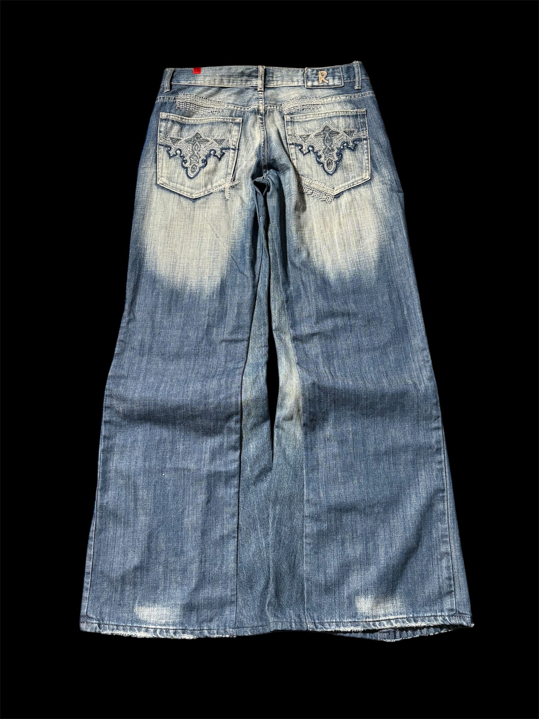 Baggy Flared Distressed Jeans