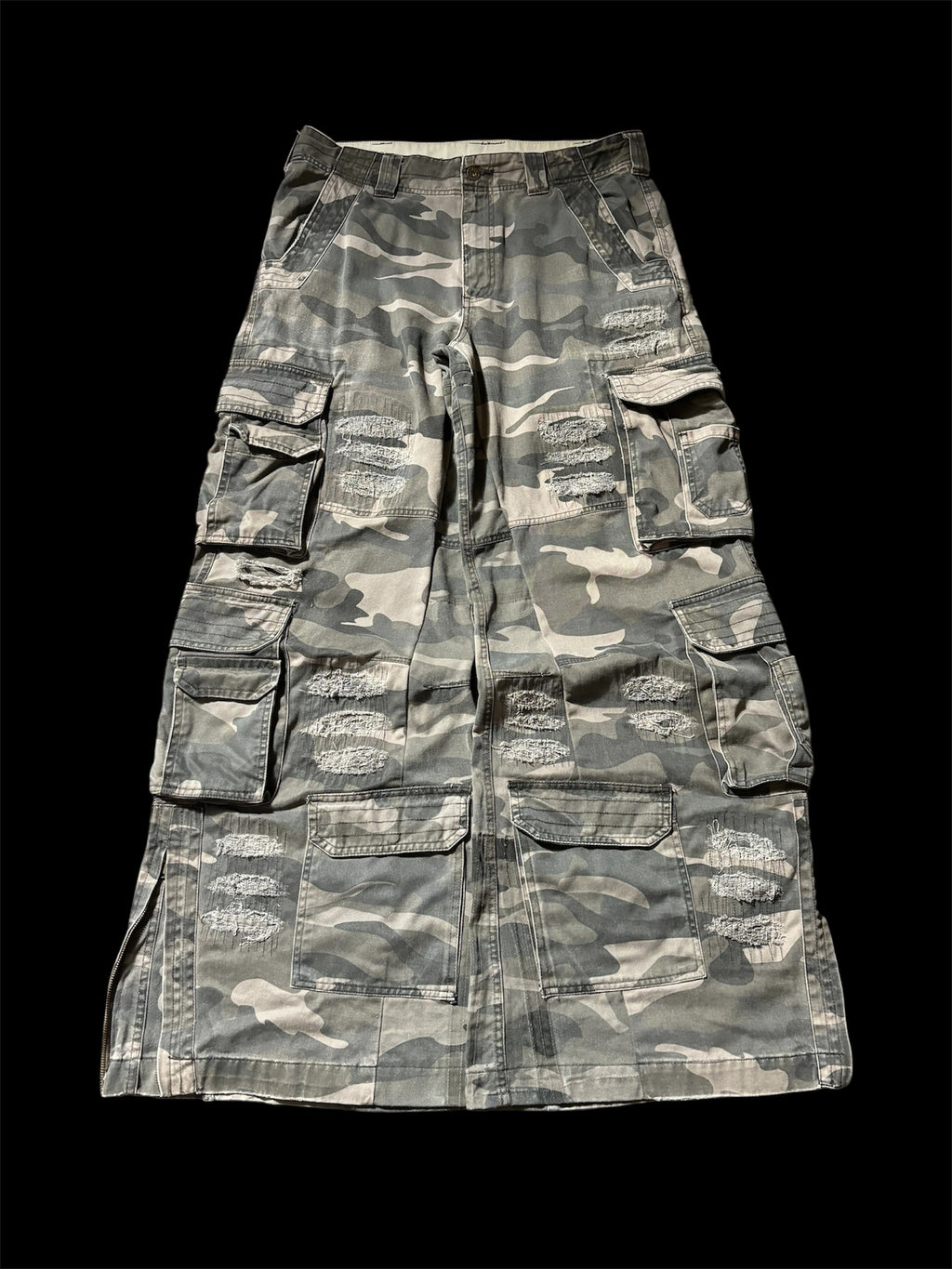 Big Baggy Distressed Repair Camo Pants