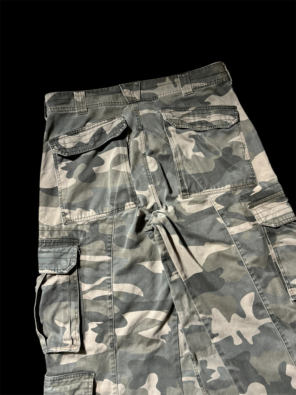 Big Baggy Distressed Repair Camo Pants