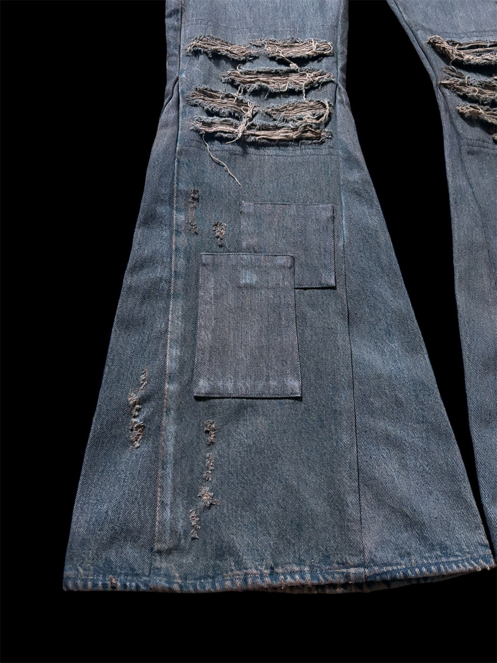 1of1 *BSN Handmade Dirty Flared Jeans