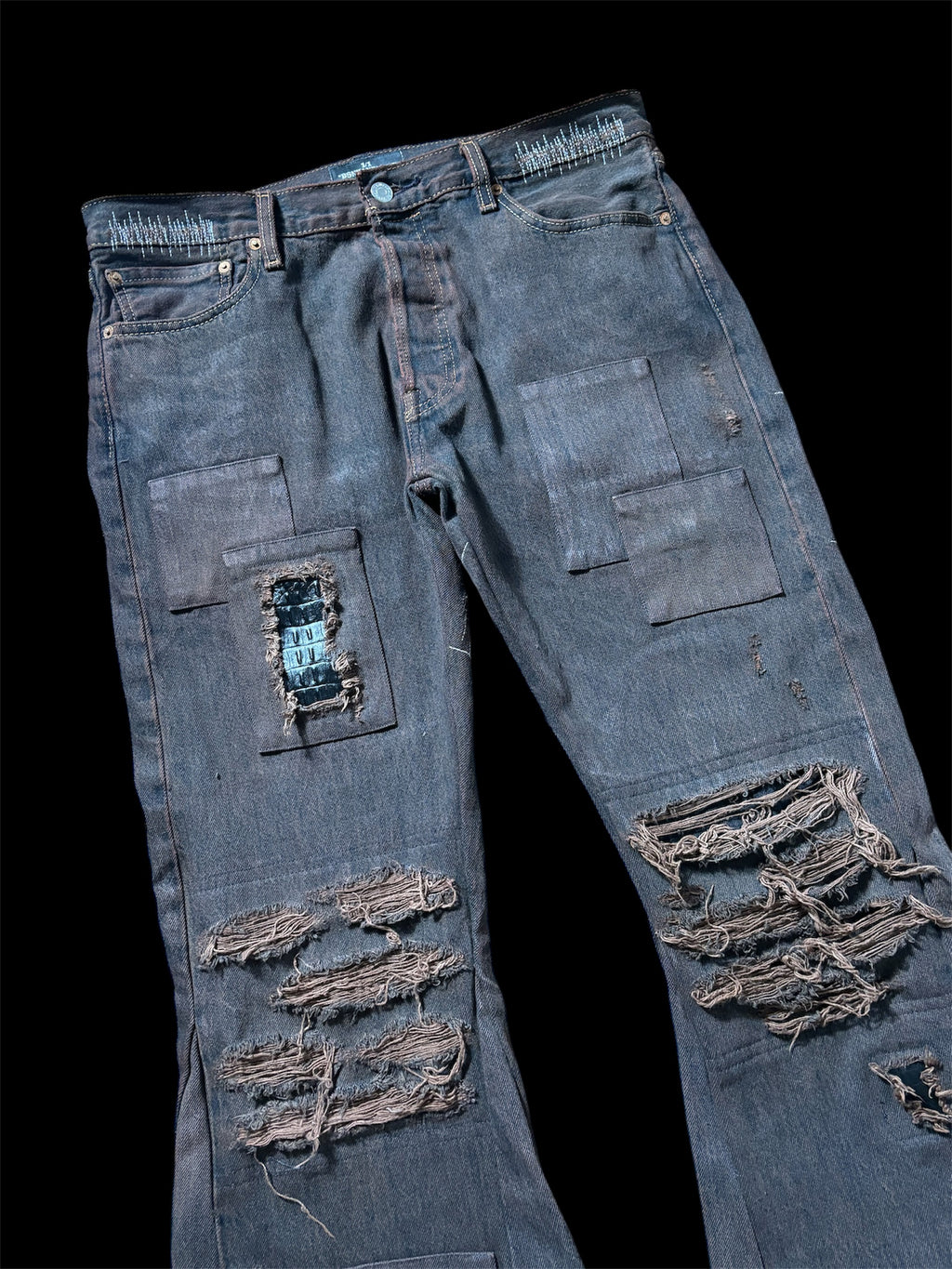 1of1 *BSN Handmade Dirty Flared Jeans