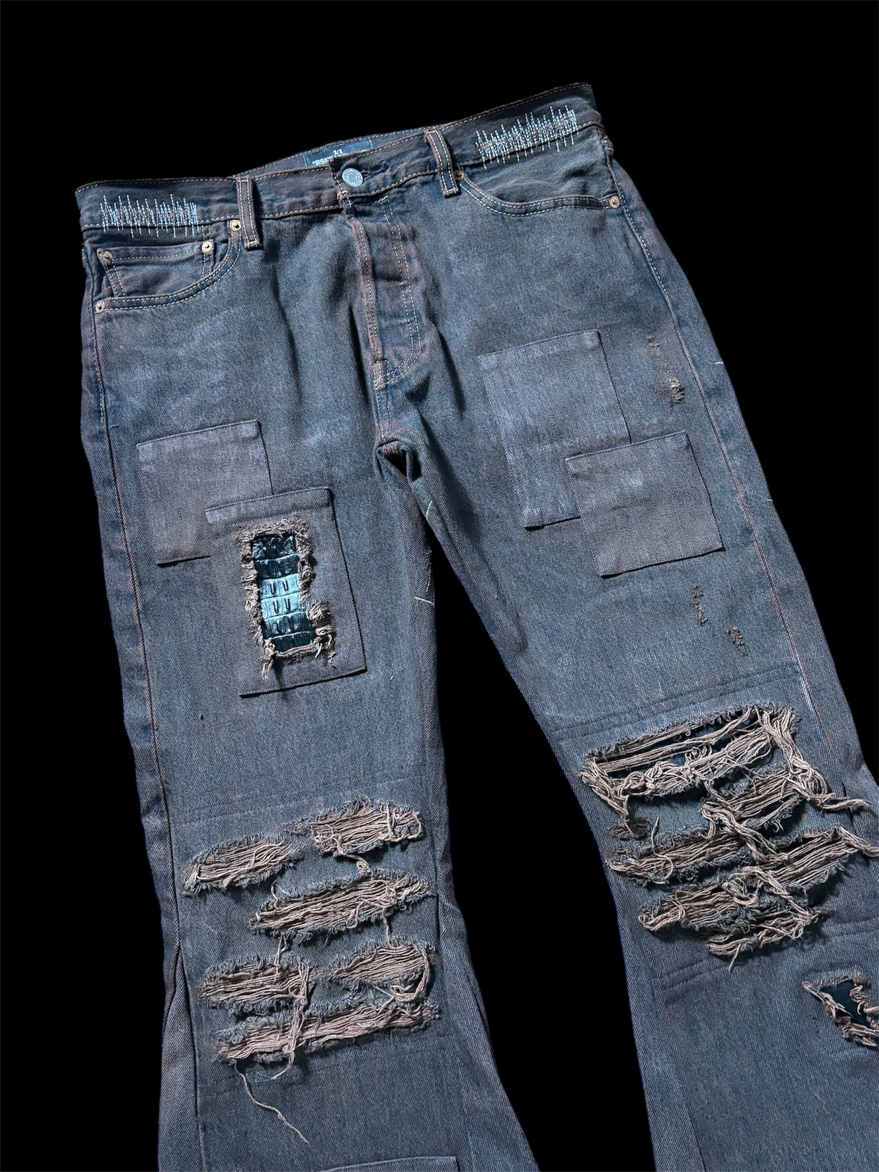 1of1 *BSN Handmade Dirty Flared Jeans